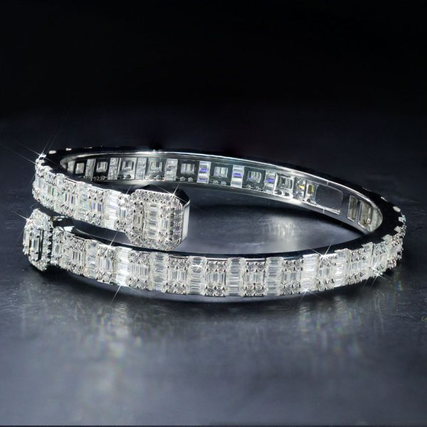 KLADOR CUSTOM BAGUETTE CLUSTER BANGLE BRACELET